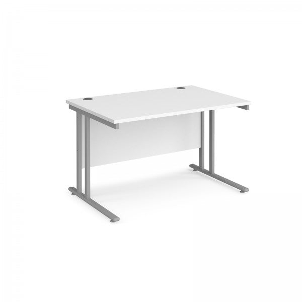 Cantilever Desk 1200mm - White With Grey Frame