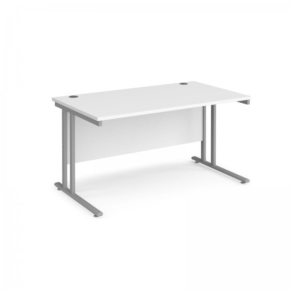 Cantilever Desk 1600mm - White With Grey Frame