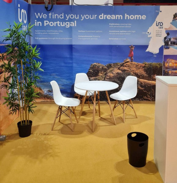 White Eames DSW chairs set up at an event