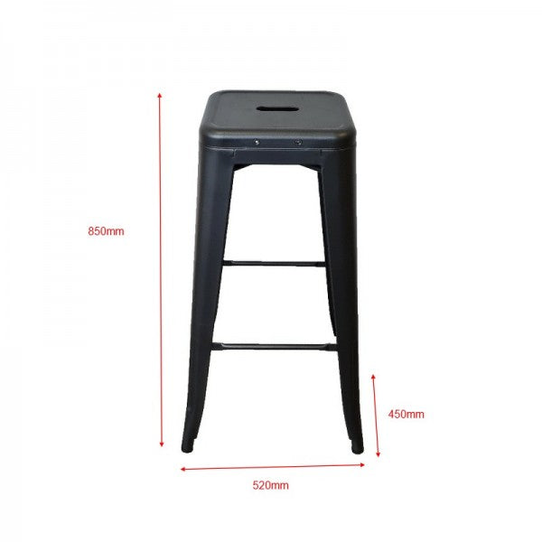Tolix Bar Stool - Gun Metal Grey