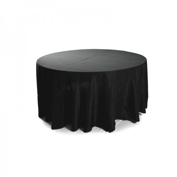 130" Diameter Round Fabric Table Cloth - Black