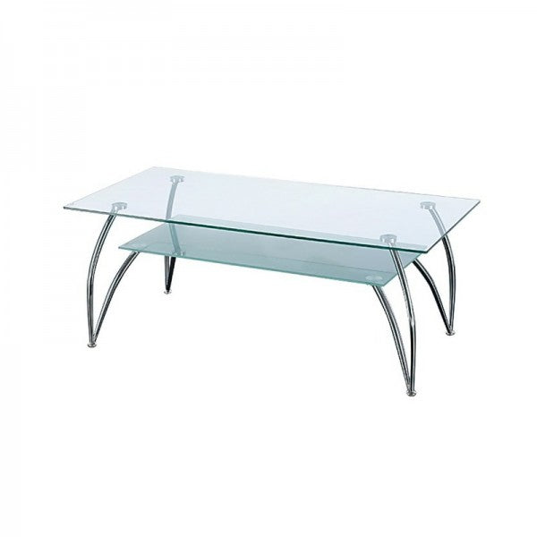 Ristretto Glass Top Coffee Table With Shelf