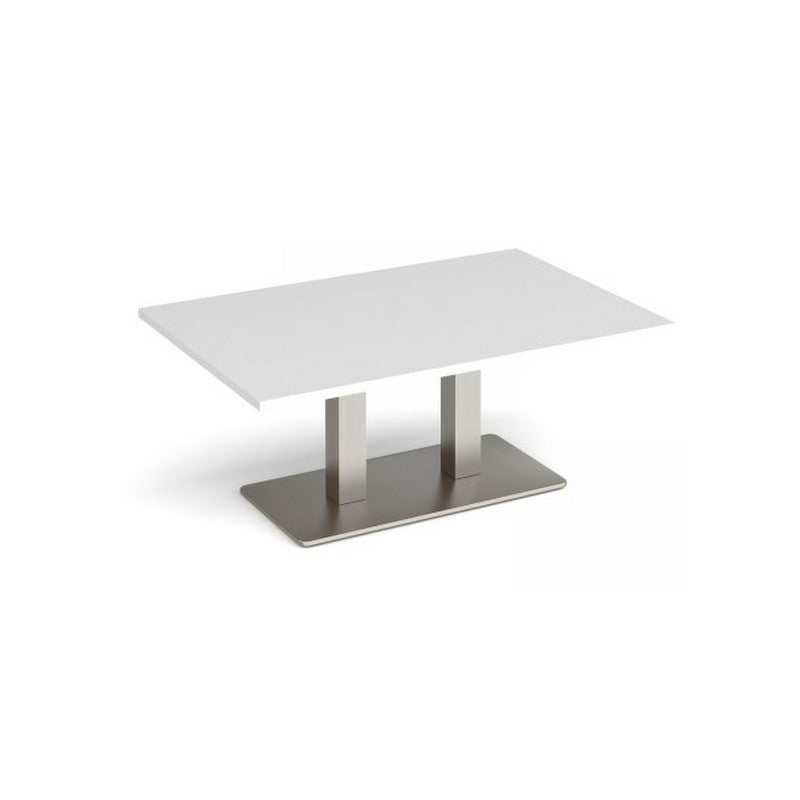 Nero Coffee Table - White Top With Brushed Chrome Base