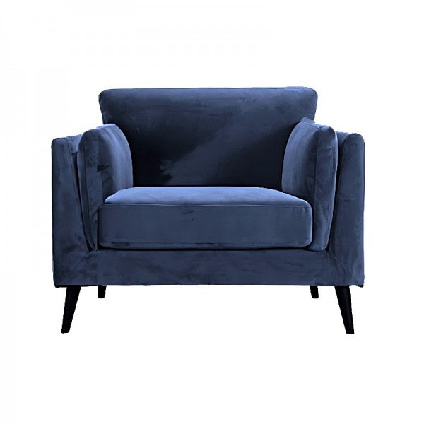 Blue velvet armchair hire in London