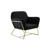 King Armchair - Black Seat With Gold Frame