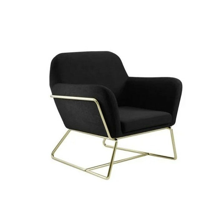 King Armchair - Black Seat With Gold Frame