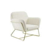 King Armchair - Cream Seat With Gold Frame