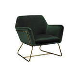 King Armchair - Dark Green Seat With Bronze Frame
