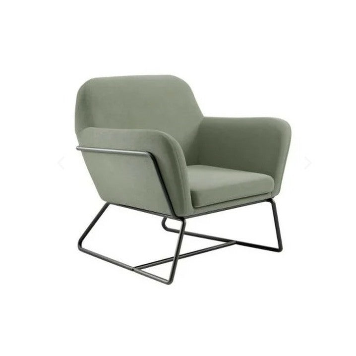 Image of King Armchair - Olive Green Seat With Bronze Frame