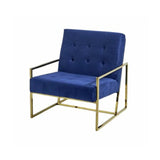 Lyon Armchair - Blue With Gold Frame