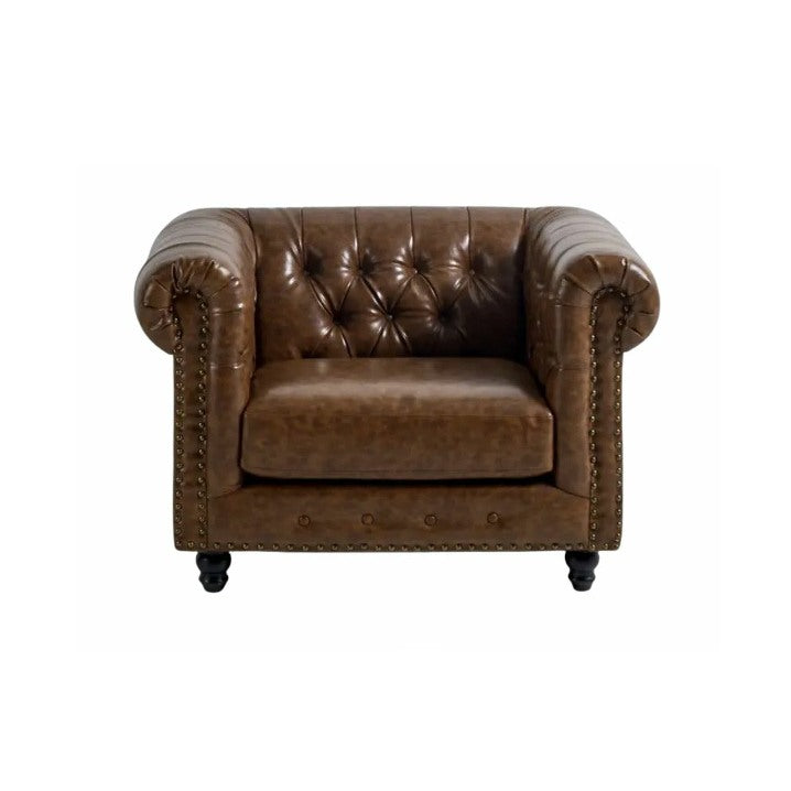 Gatsby Chesterfield Armchair - Brown