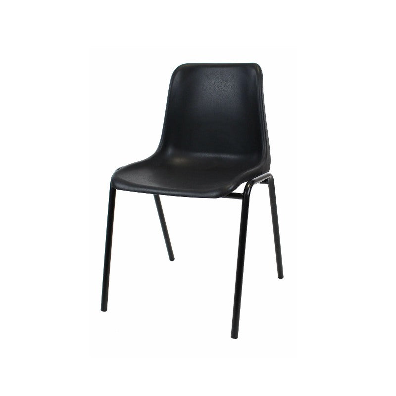 District Polypropylene Stacking Chair - Black