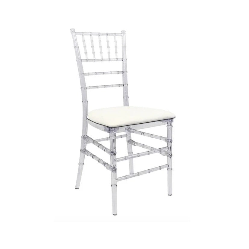 Clear acrylic Chiavari ice chair hire