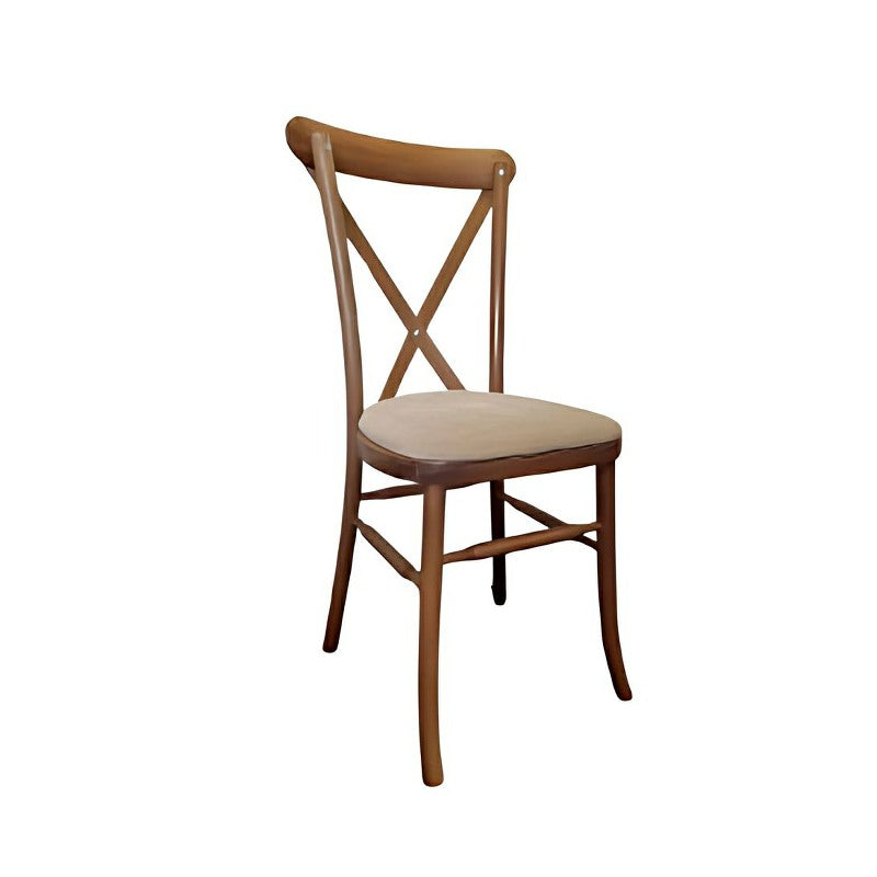 Midtown Cross Back Chair - Oak Frame With Ivory Seat Pad
