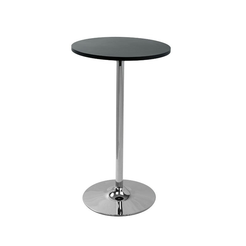 Highline Poseur Table - Black Top With Chrome Base
