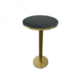 Poseur Table - Gold Frame With Black & Gold Top