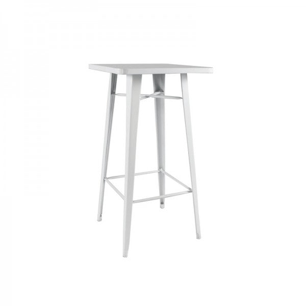 Square Tolix Poseur Table - White