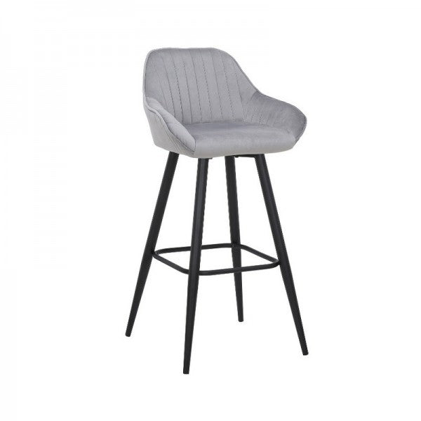 Grey velvet bar stool hire for events
