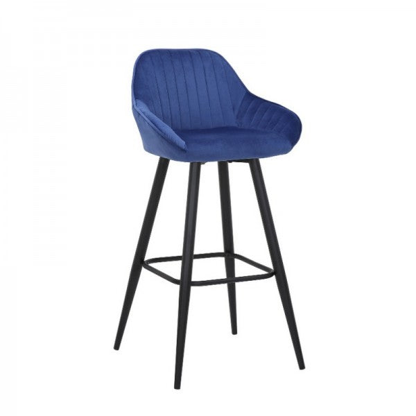 Blue velvet bar stool hire for events