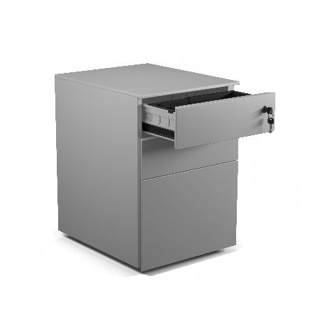 Under Desk Pedestal - Silver Metal 3 Drawer