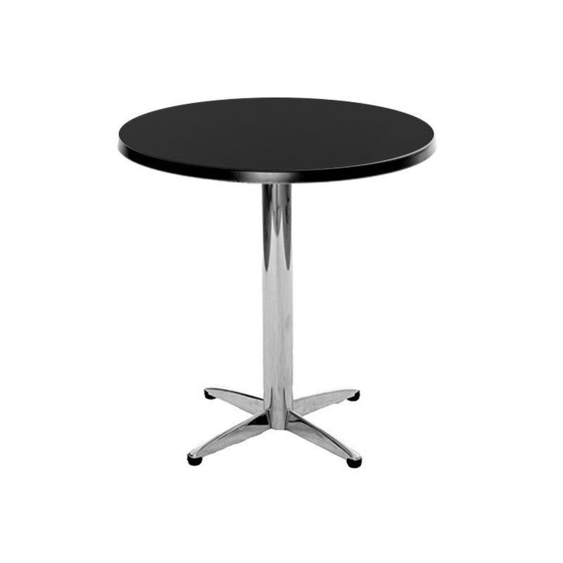 Meridian Round Bistro Table 600mm - Black Top With Chrome Base