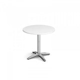800mm Bistro Table - White With Chrome Base