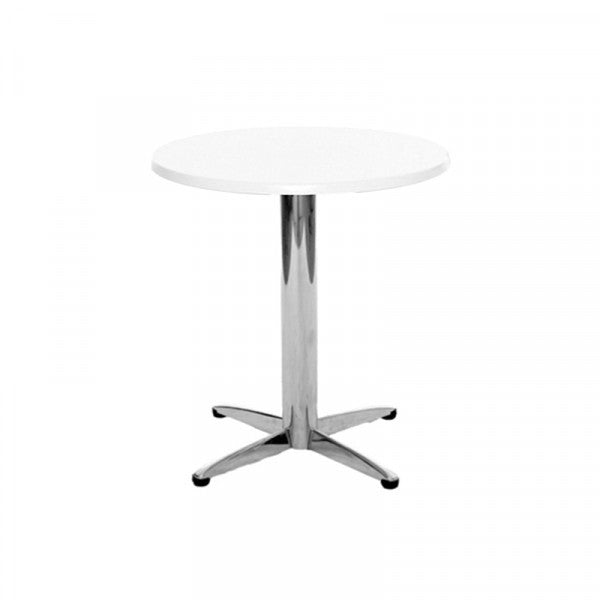 Meridian Round Bistro Table 800mm - White Top With Chrome Base
