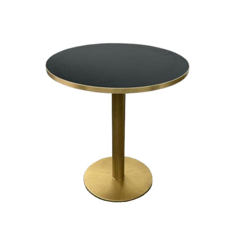 Keystone Round Bistro Table - Black/Gold Top With Gold Base
