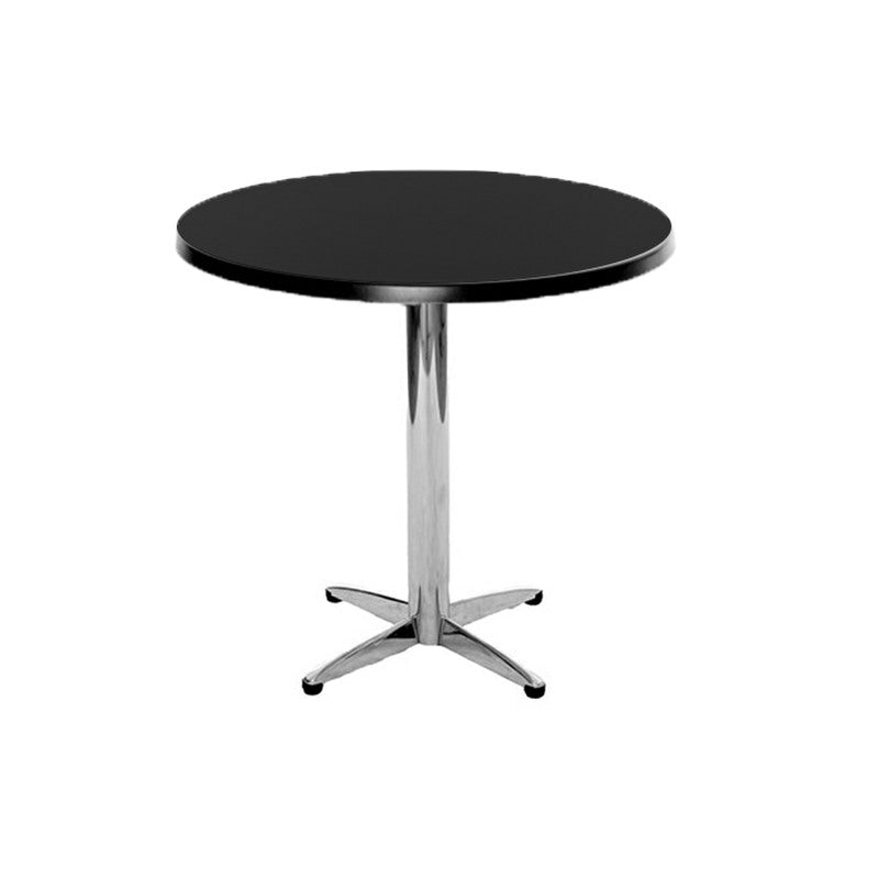 Meridian Round Bistro Table 800mm - Black Top With Chrome Base