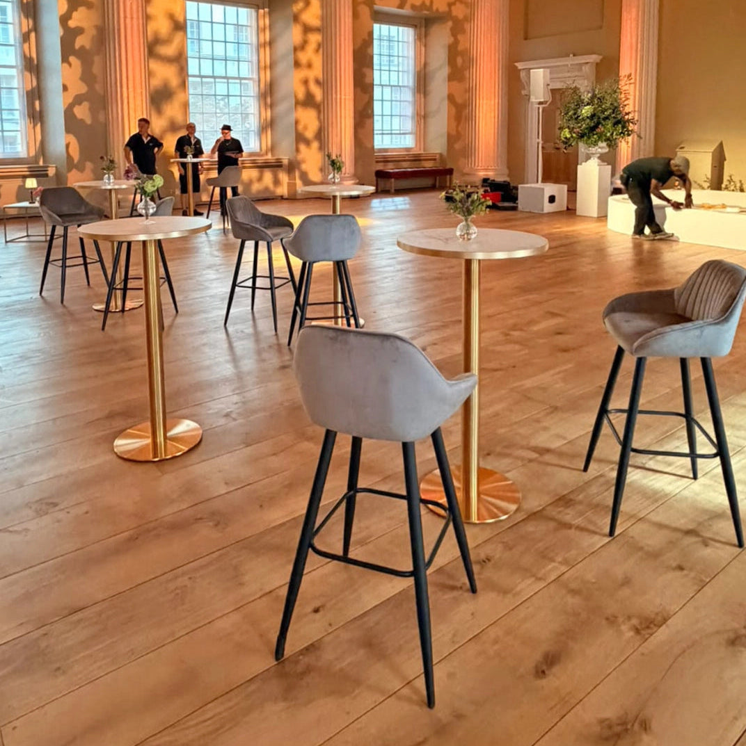Avid Velvet Bar Stool - Grey