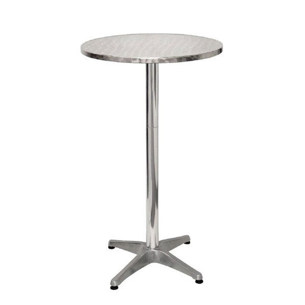 Pulse Poseur Table - Aluminium Top With Chrome Base